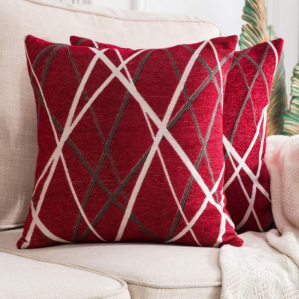 4785 Pack of 2 Decorative Throw Pillow Covers Christmas Woven Textured